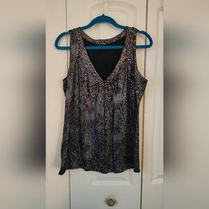 Express Black and Silver Sequin Blouse